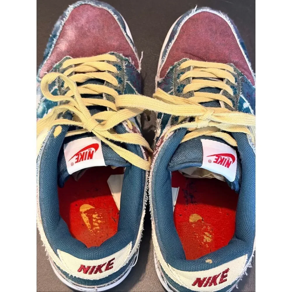 Measure sneakers!! NIKE • DUNK LOW COMMUNITY GARDEN | Purple/Green Multi Sneaker